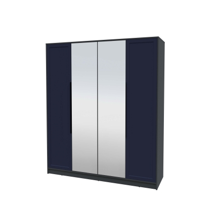 Шкаф распашной Тренд КТ-Ш4 (з) (Антрацит ЛДСП/ Индиго ЛМДФ) Ш1800 В2128 Г547